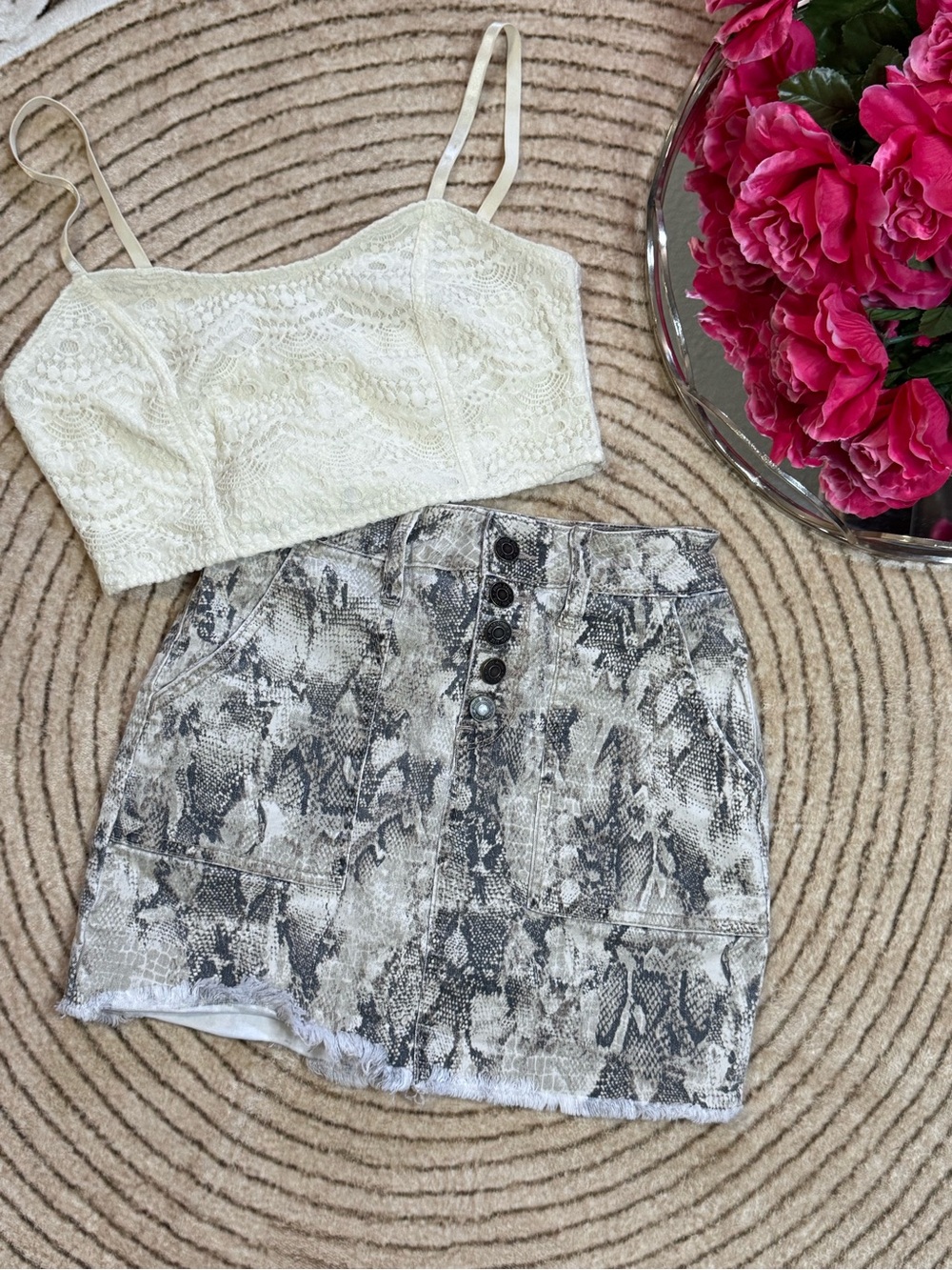 MUDD Snake Print Skirt